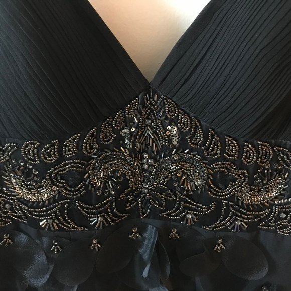 Sue Wong Black Cocktail Dress With Beading - Picture 3 of 6